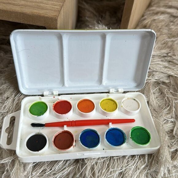 Vtg Page Of  London Mini Watercolor Box Paint Tins 2 Teddy Bear & 1 Pirate Scene - Picture 4 of 17